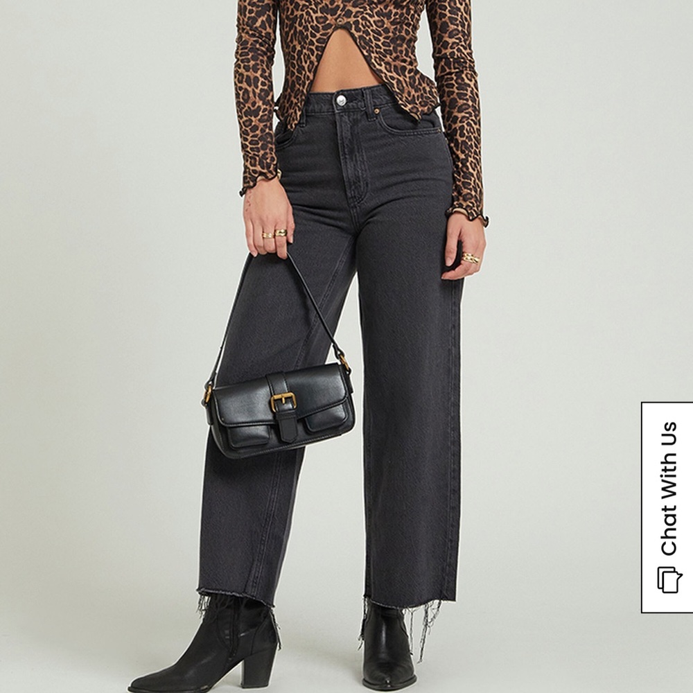 Pacsun Nora Black Cropped Wide Leg Jeans